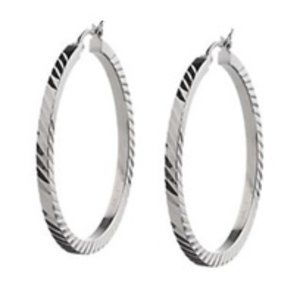 NWOT Sterling 1-3/4" Hoops - Diamond Cut